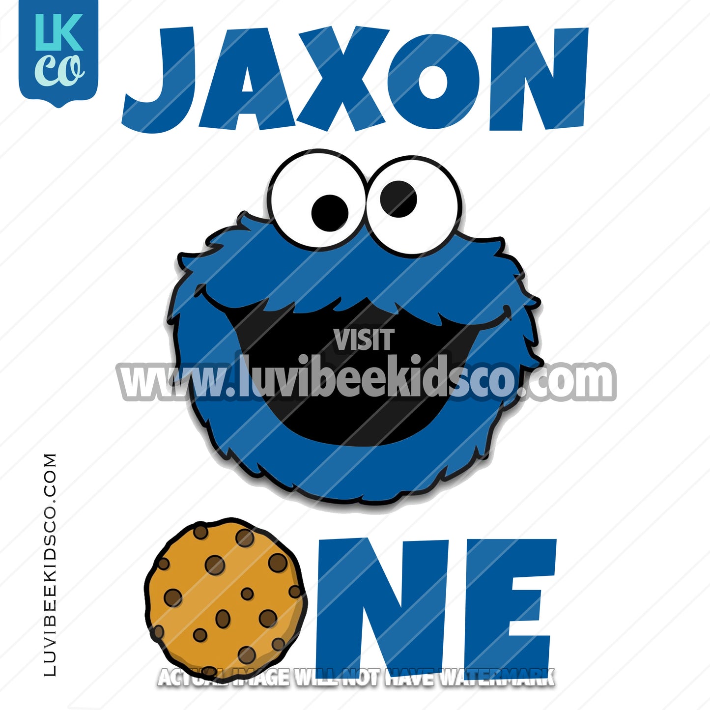 Sesame Street Iron On Birthday Shirt Design | Cookie Monster with Cookie