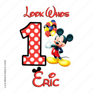 Mickey Mouse Iron On Transfer | Balloons - LuvibeeKidsCo