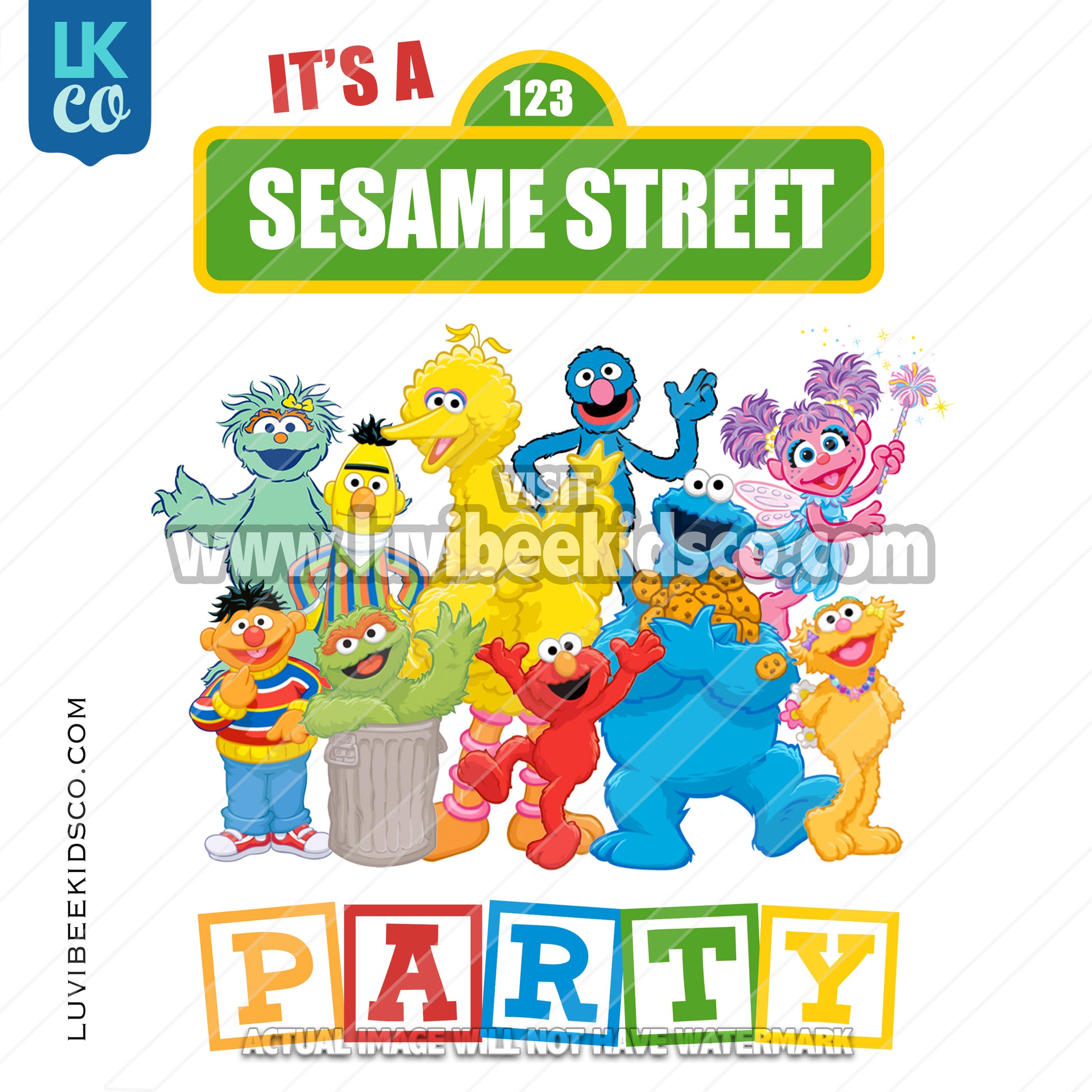 Sesame Street Birthday Iron On Transfer - Sesame Street Party - LuvibeeKidsCo