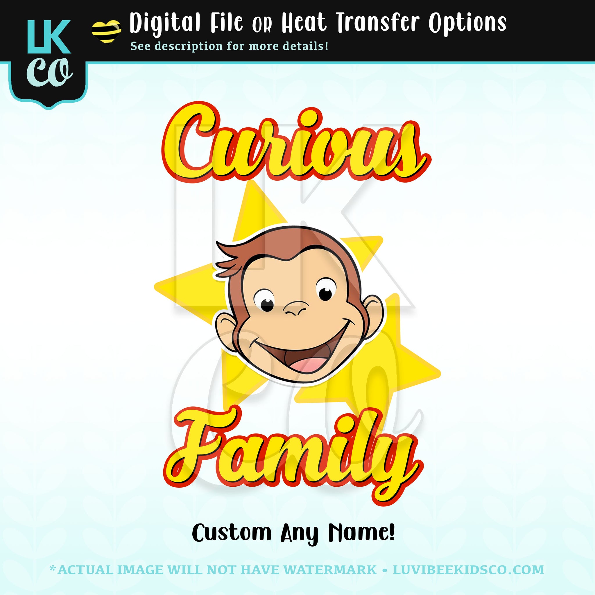 Curious George Birthday Designs - Add Family Members - Stars