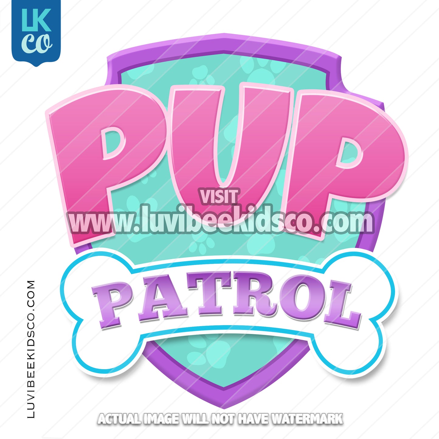 Paw Patrol Iron On Transfer - Patrol Pink | Pup Patrol - LuvibeeKidsCo
