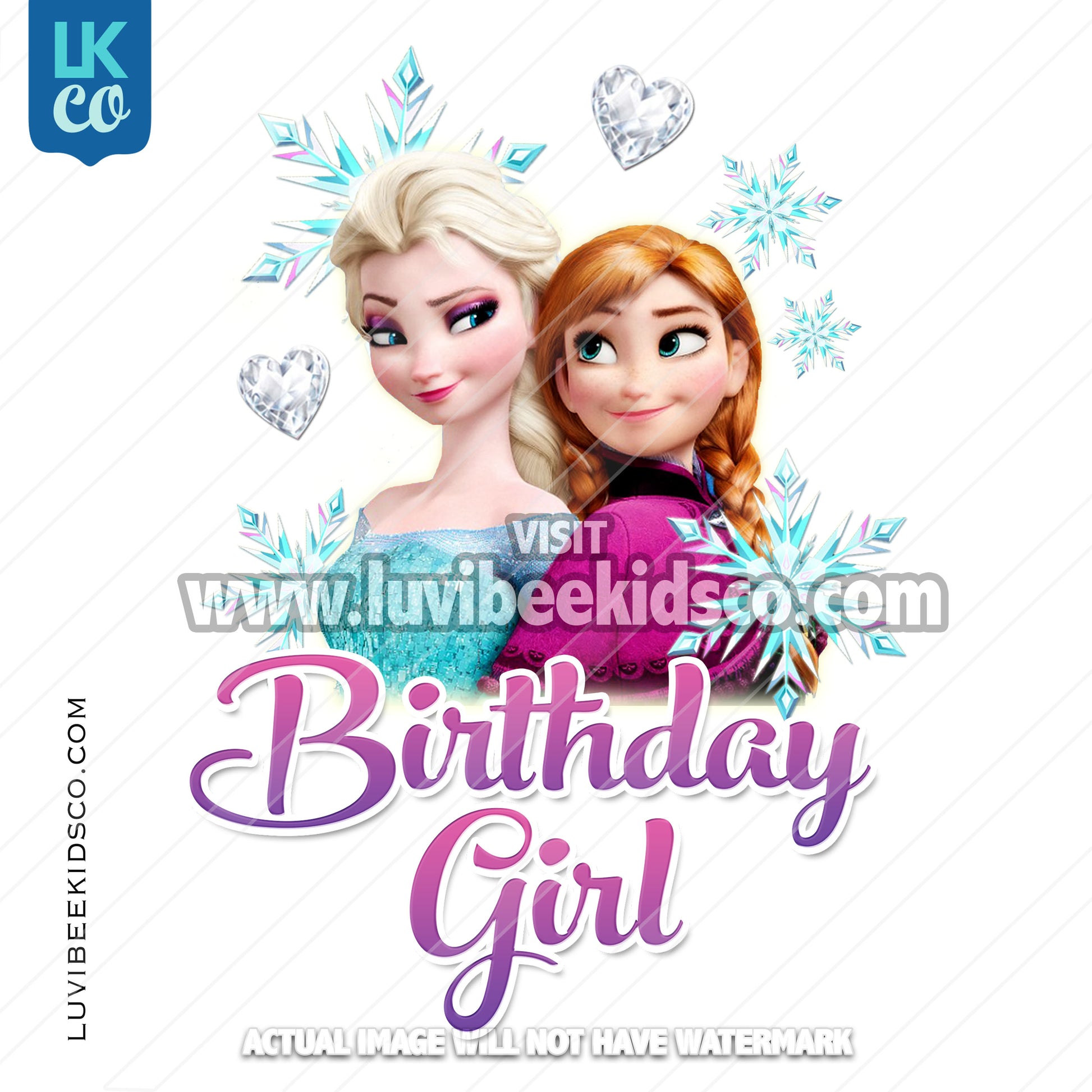 Frozen Iron On Transfer | Elsa & Anna | Birthday Girl - LuvibeeKidsCo