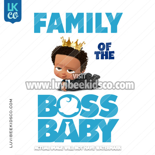 Boss Baby Iron On Transfer | Family of the Birthday Boss - Afro Boy - Crown - LuvibeeKidsCo