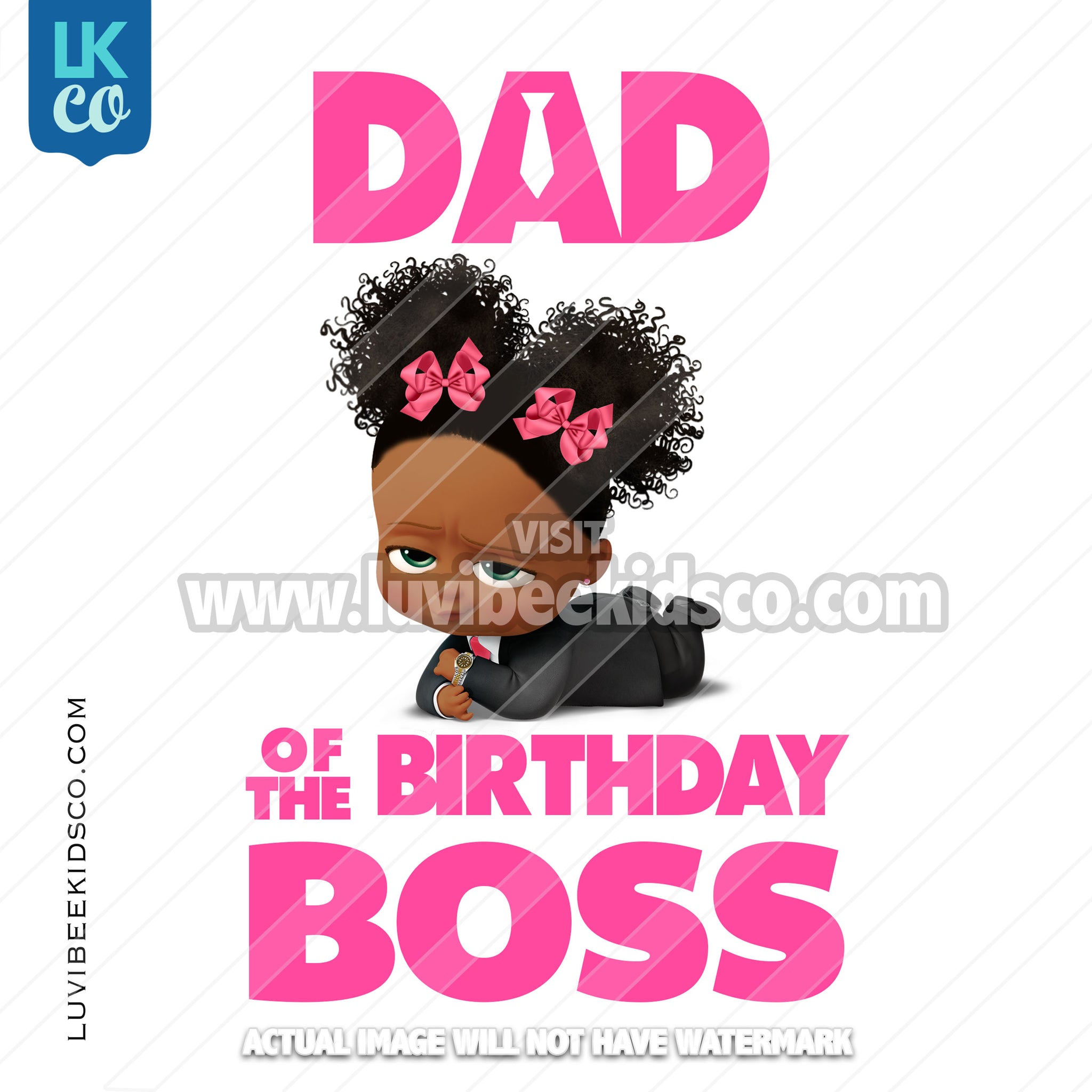 Boss Baby Iron On Transfer | Dad of the Birthday Boss - Afro Puffs - LuvibeeKidsCo