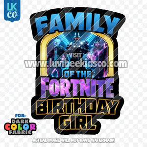 Fortnite HTV Birthday Design - Add Family Members - Birthday Girl