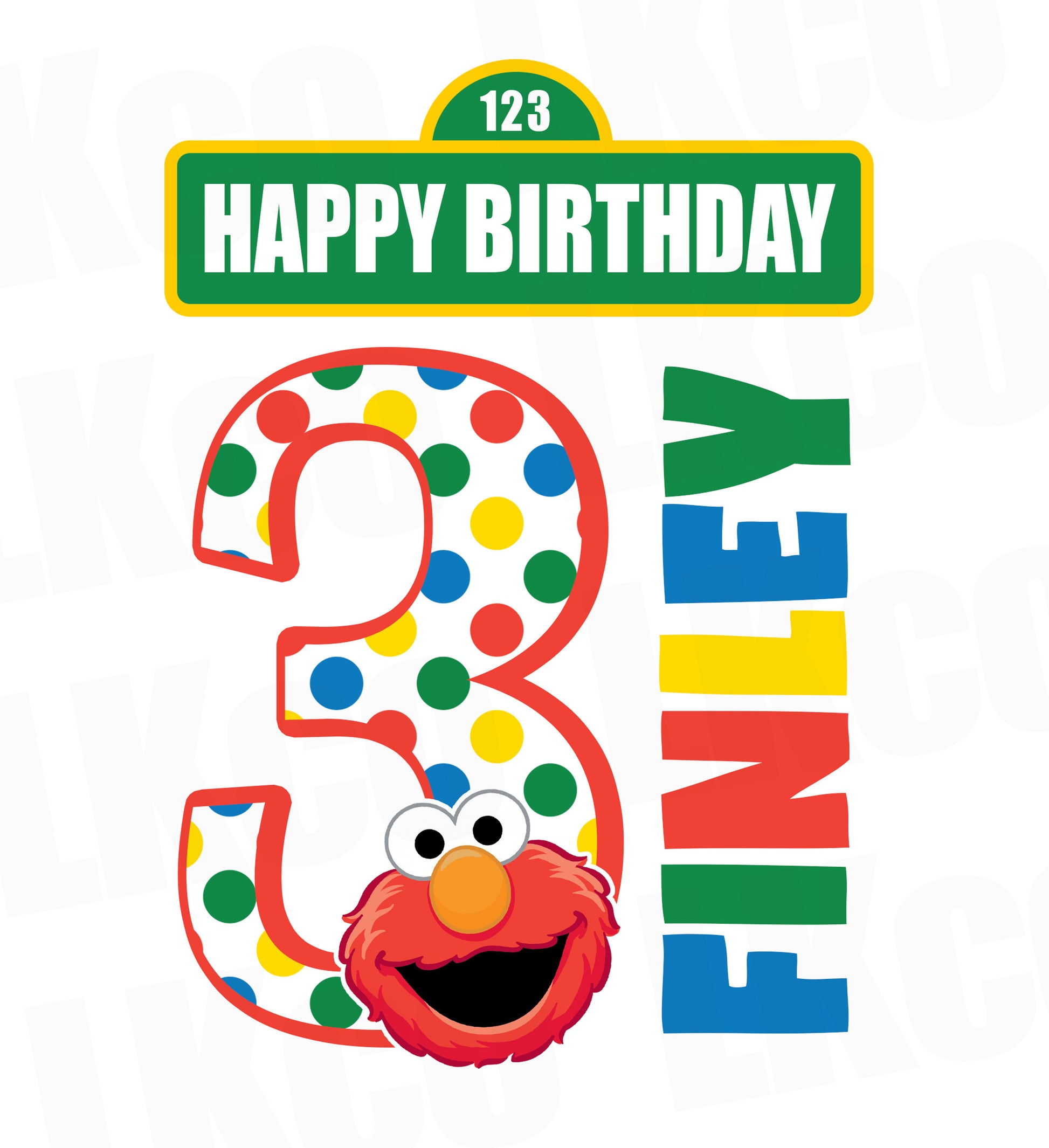 Sesame Street Iron On Birthday Shirt Design | Elmo Happy Birthday - LuvibeeKidsCo
