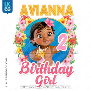 Baby Moana Iron On Transfer | Birthday Girl - LuvibeeKidsCo