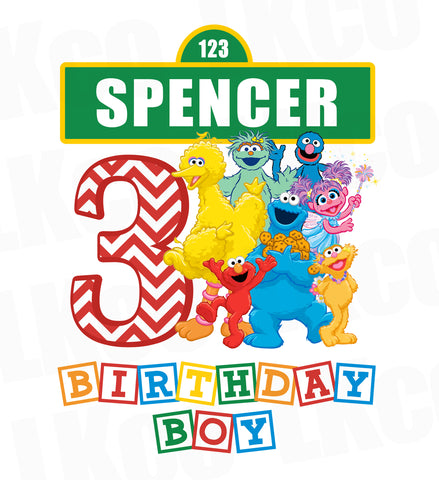 Sesame Street Iron On Birthday Shirt Design | Birthday Boy - LuvibeeKidsCo