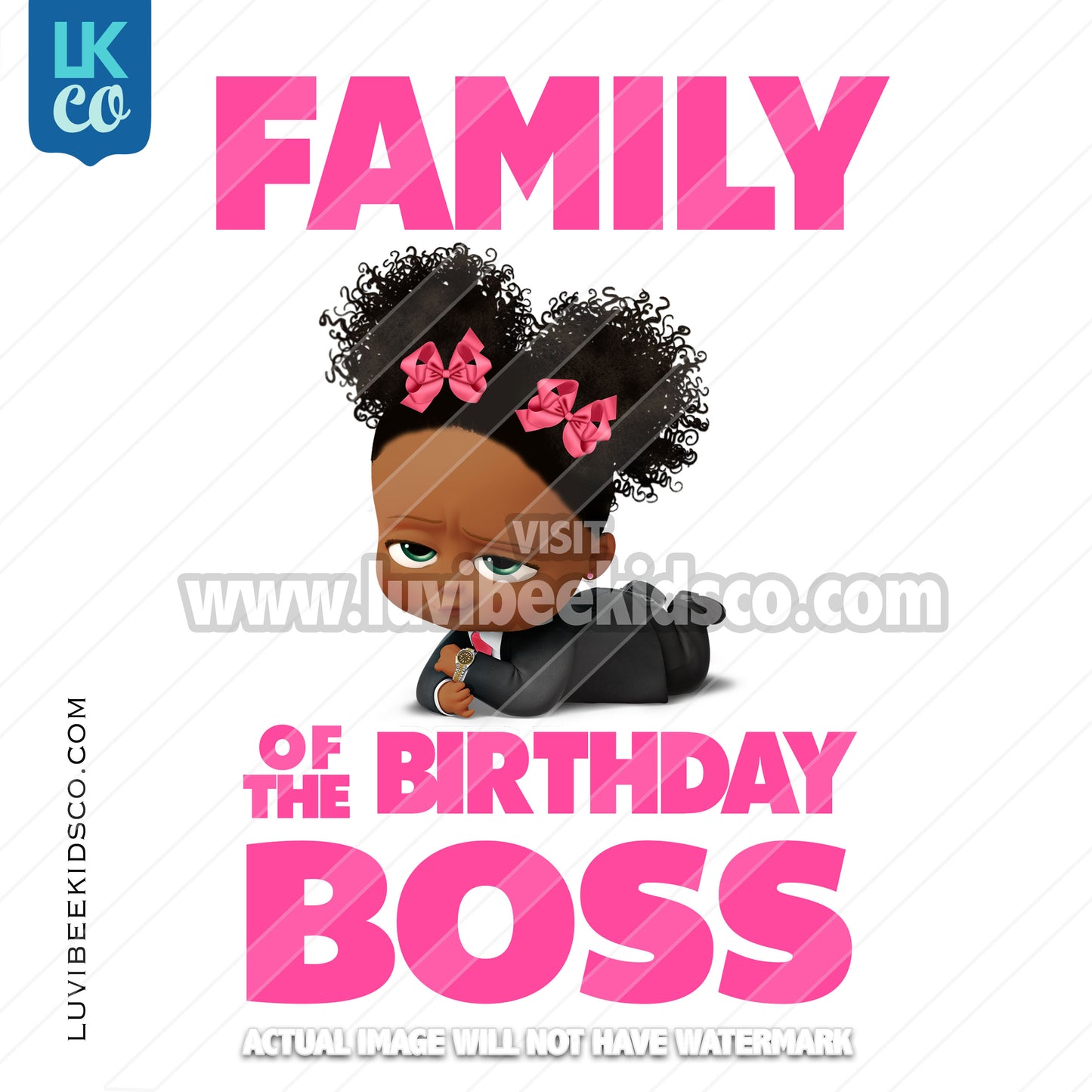 Boss Baby Iron On Transfer | Family of the Birthday Boss - Afro Puffs - LuvibeeKidsCo