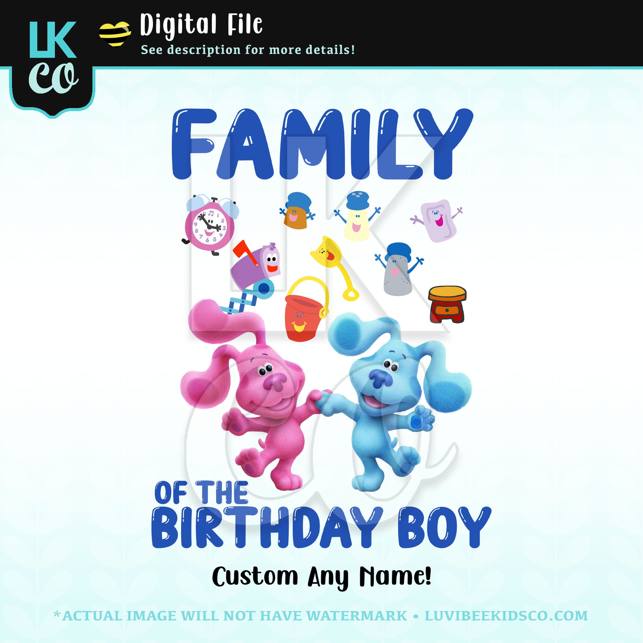 Blues Clues Design - Add Family Members - Birthday Boy - Style 02