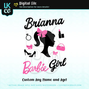 Barbie Digital File [12-24hr email] for Birthdays and Events - Any Name and Age - Barbie Girl