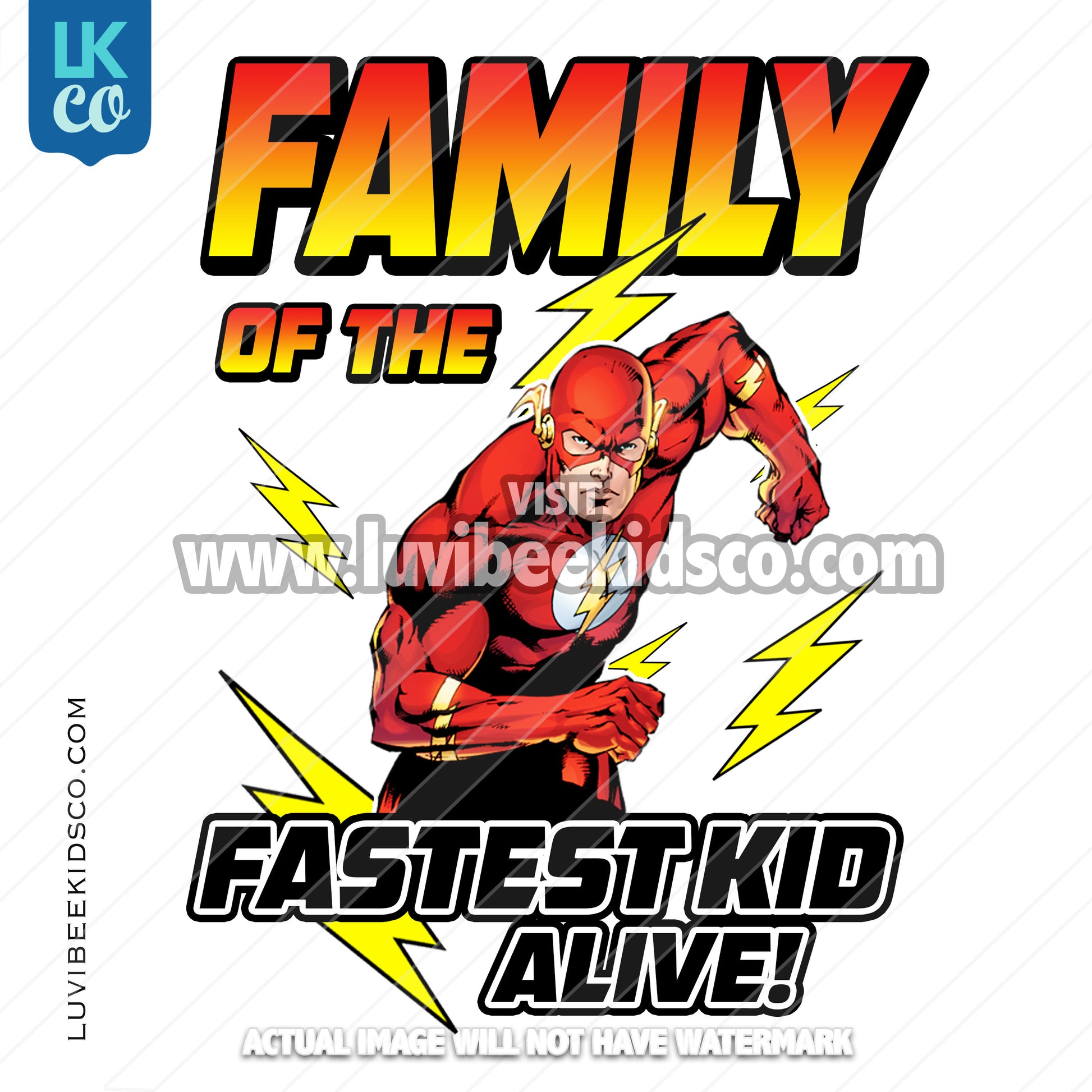The Flash Heat Transfer Designs - Add Family Members - LuvibeeKidsCo