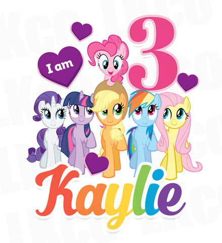My Little Pony Birthday Shirt Transfer | Rainbow Birthday Girl Style 2 - LuvibeeKidsCo