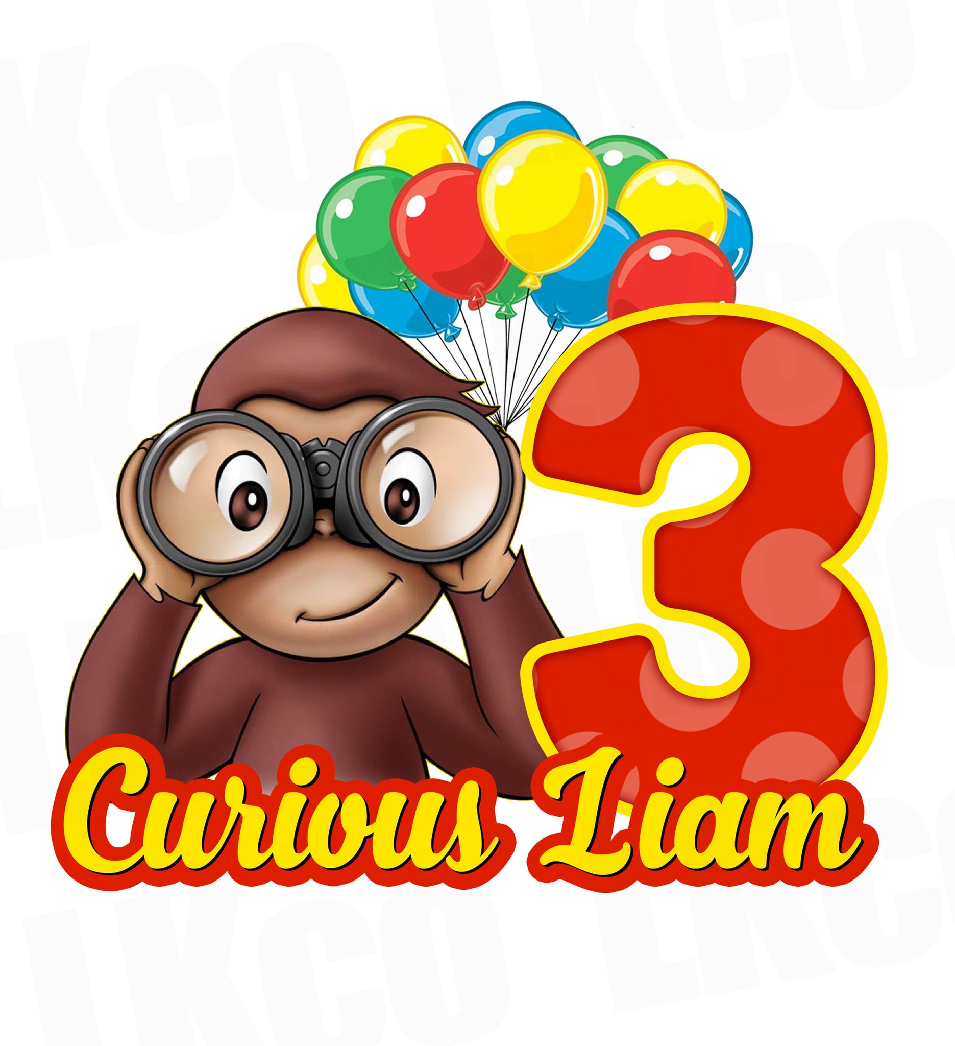 Curious George Iron On Transfer | Goggles & Balloons - LuvibeeKidsCo