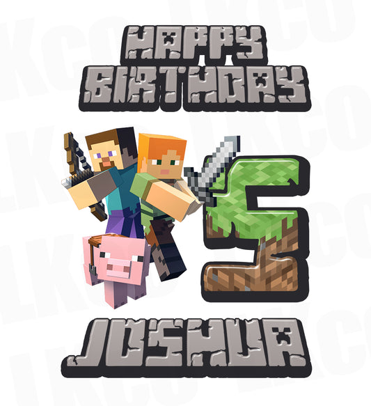 Minecraft Iron On Transfer | Happy Birthday - LuvibeeKidsCo