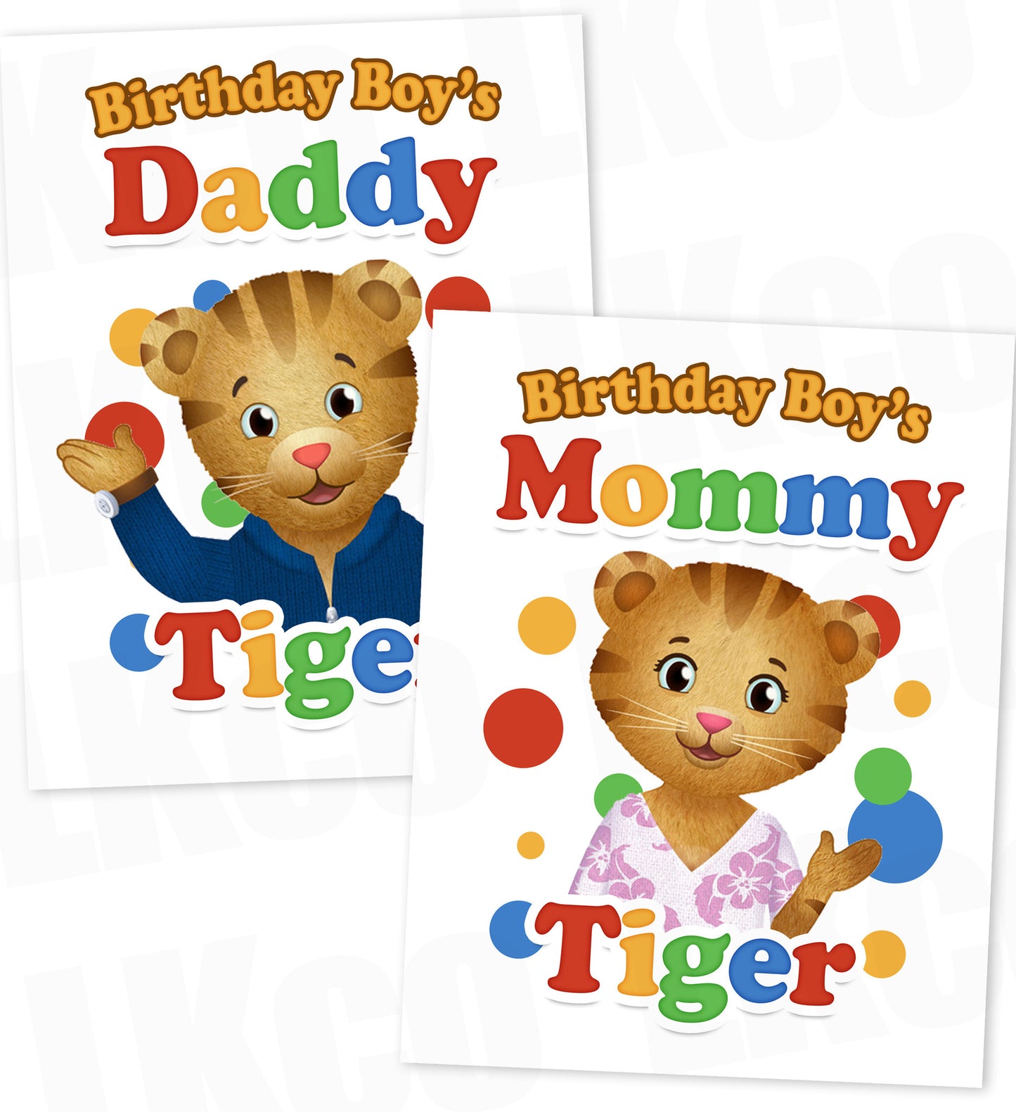 Daniel Tiger Iron On Transfers Set for Mommy & Daddy | Birthday Boy #05 - LuvibeeKidsCo