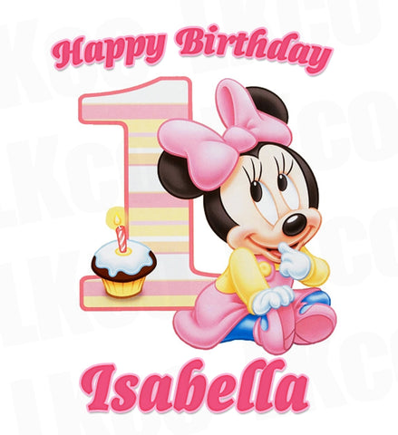 Baby Minnie Digital File [12-24hr email] for Birthdays - 1st Birthday - LuvibeeKidsCo