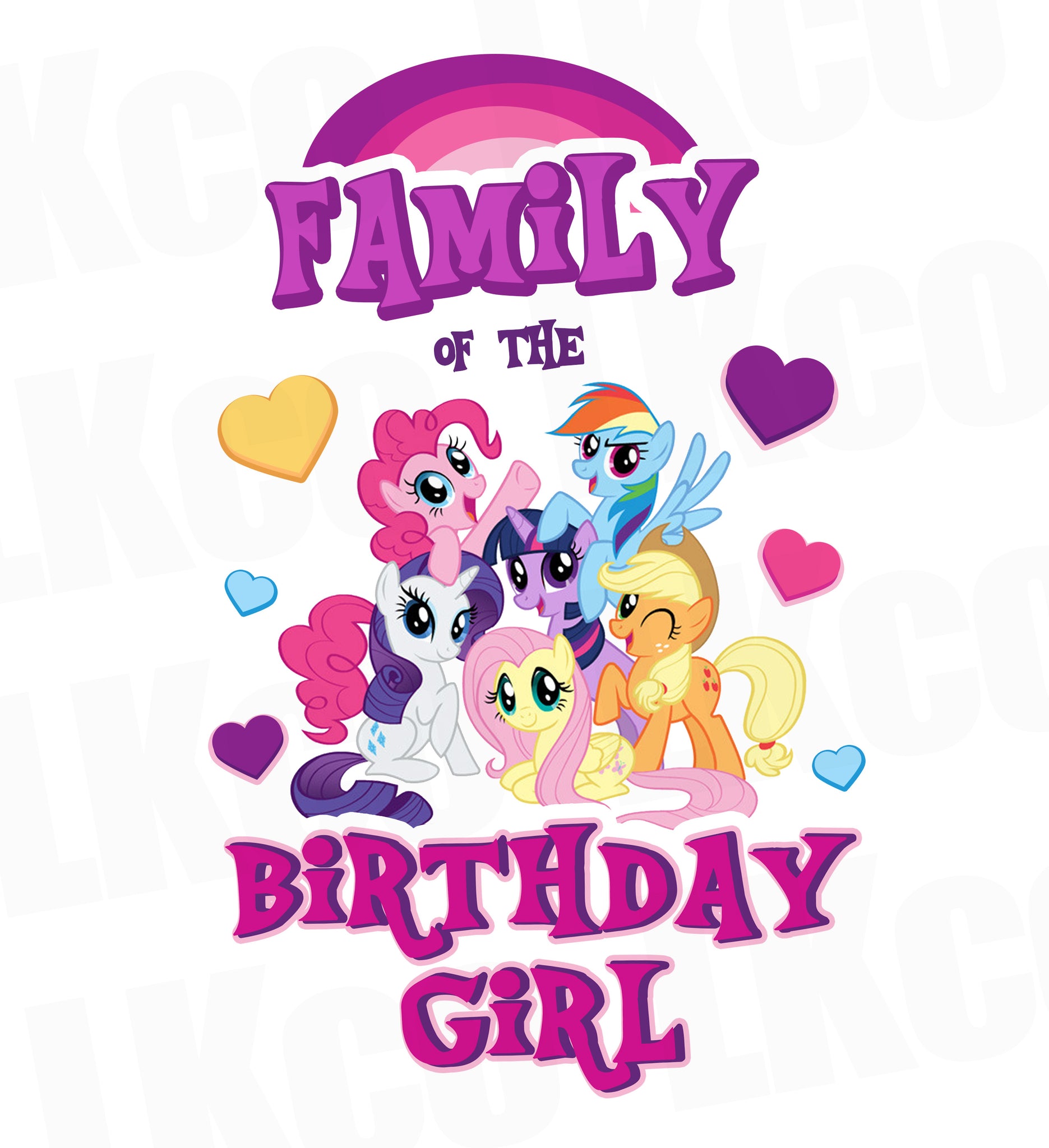 My Little Pony Birthday Shirt Transfer | Pink Birthday Girl | Add Family Members - LuvibeeKidsCo