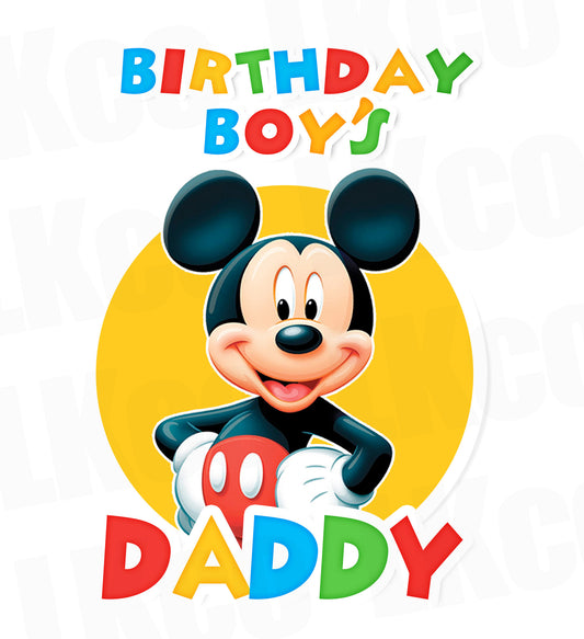 Mickey Mouse Iron On Transfer | Daddy or Mommy Transfer | Primary Colors - LuvibeeKidsCo