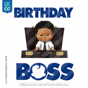 Boss Baby Iron On Transfer | African American Boy | Briefcase | Birthday Boss - LuvibeeKidsCo