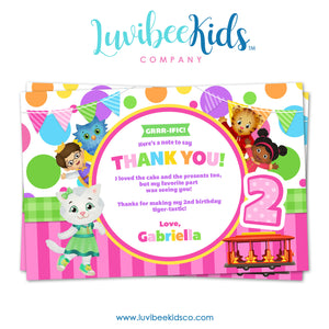 Daniel Tiger Personalized Thank You Card | Pink Dots - LuvibeeKidsCo