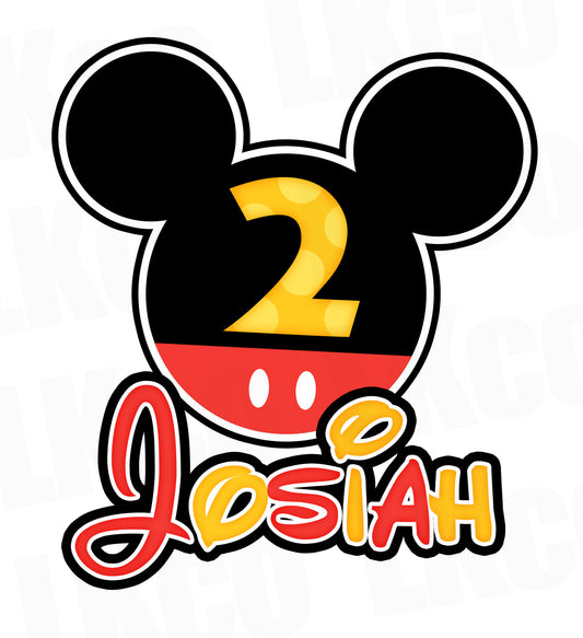 Mickey Mouse Iron On Transfer | Black, Red, Yellow #2 - LuvibeeKidsCo
