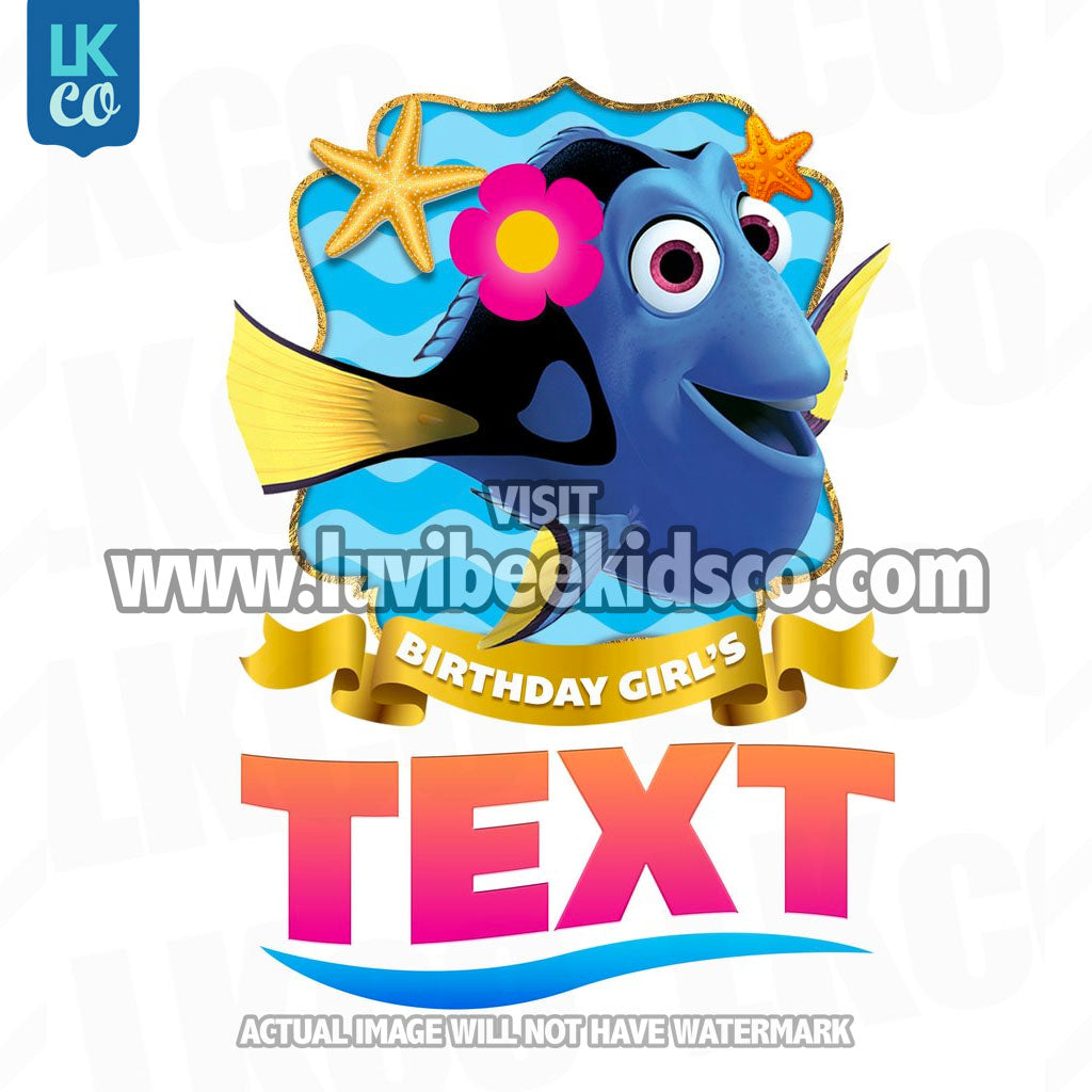 Finding Nemo & Dory Iron On Transfer - Birthday Girl - Dory | Add Family Members - LuvibeeKidsCo