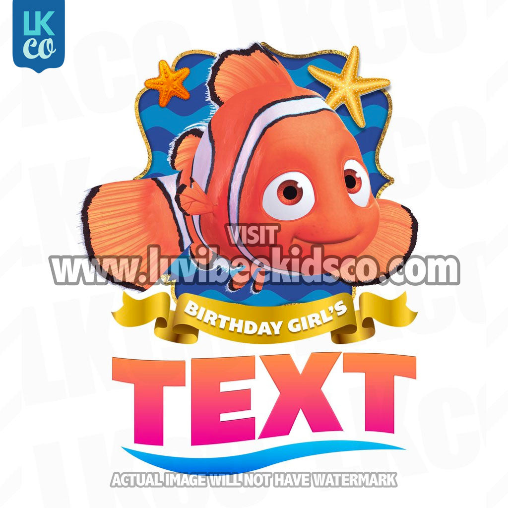 Finding Nemo & Dory Iron On Transfer - Birthday Girl | Add Family Members - LuvibeeKidsCo