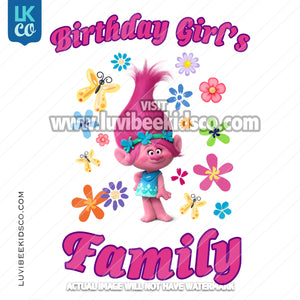 Trolls Poppy Iron On Transfer - Add Family Member | Birthday Girl - Flowers - LuvibeeKidsCo