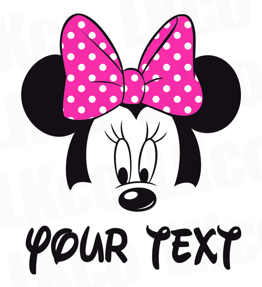 Minnie Mouse Iron On Transfer | Add A Family Member | Pink Bow Dots - LuvibeeKidsCo