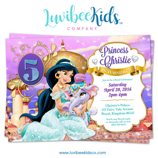 Disney Princesses | Jasmine | Birthday Invitation - LuvibeeKidsCo