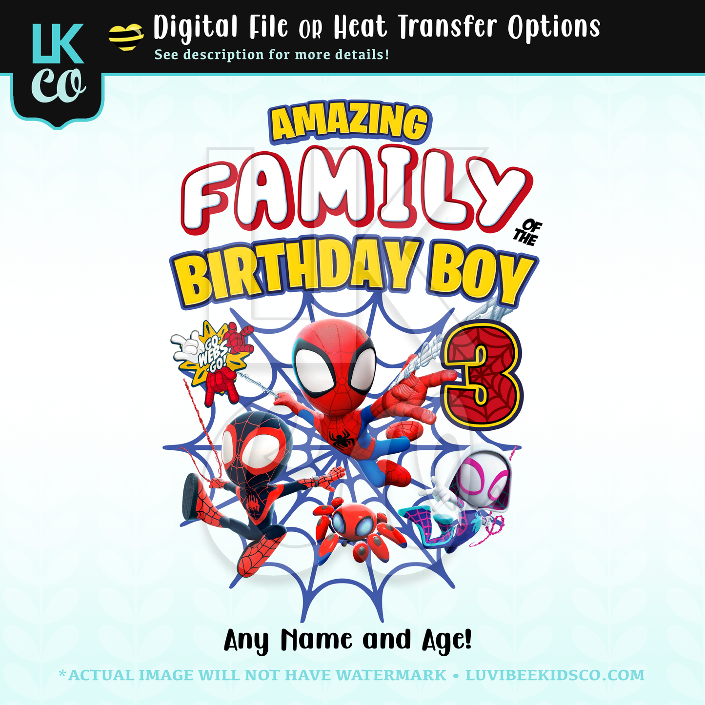 Spidey and Friends Inspired Birthday Designs - Add Family Members - Birthday Boy