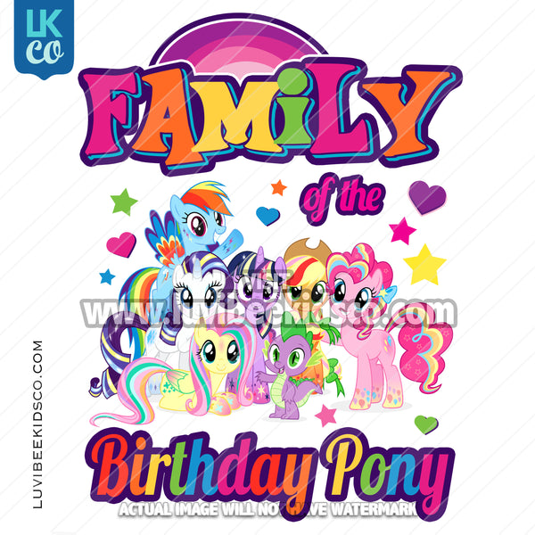 My Little Pony Birthday Design | Rainbow Birthday Pony | Add Family Members