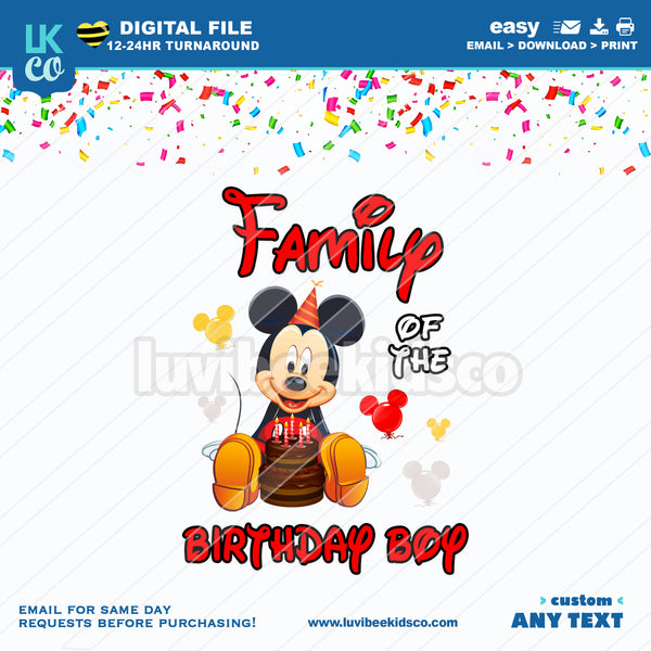 Mickey Mouse Iron On Transfer Design | Cake | Add Family Members