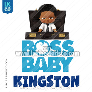 Boss Baby Iron On Transfer | African American Boy | Briefcase - LuvibeeKidsCo
