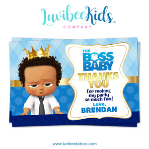 Boss Baby African American - Personalized Thank You Card 4x6