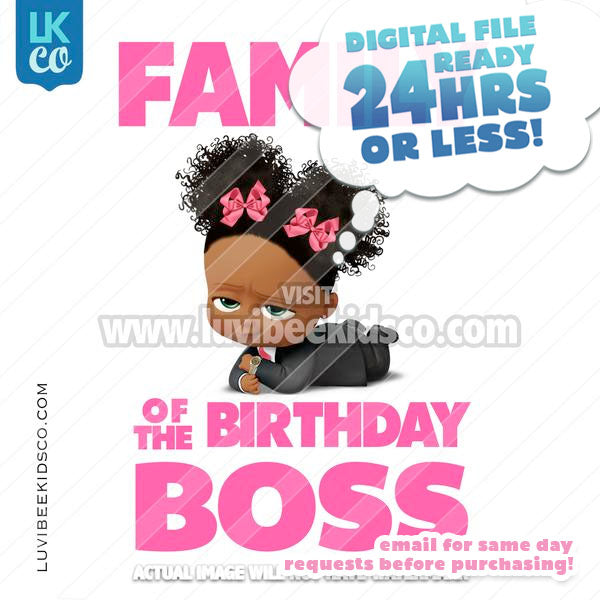 Boss Baby Iron On Transfer | Family of the Birthday Boss - Afro Puffs - LuvibeeKidsCo