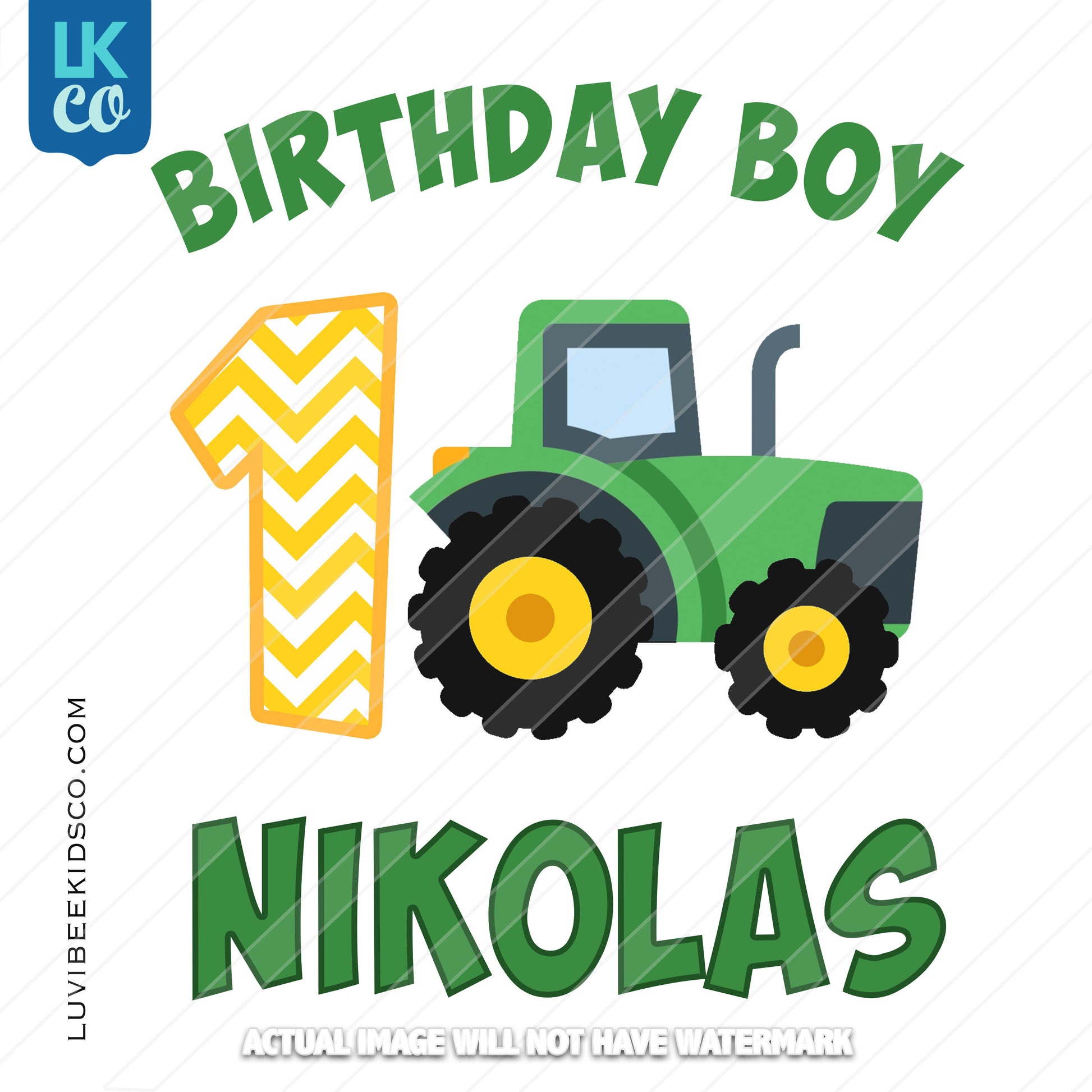 John Deere Tractor Heat Transfer Design - Birthday Boy - LuvibeeKidsCo