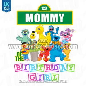 Sesame Street Birthday Iron On Transfer - Primary Colors - Mommy of Birthday Girl 02 - LuvibeeKidsCo