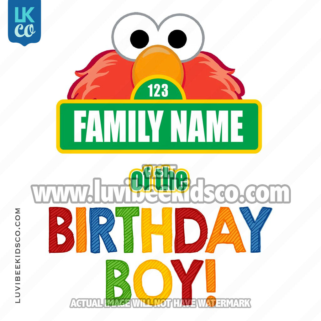 Sesame Street Iron On Birthday Shirt Design | Elmo - Add A Family Member - Birthday Boy 02 - LuvibeeKidsCo