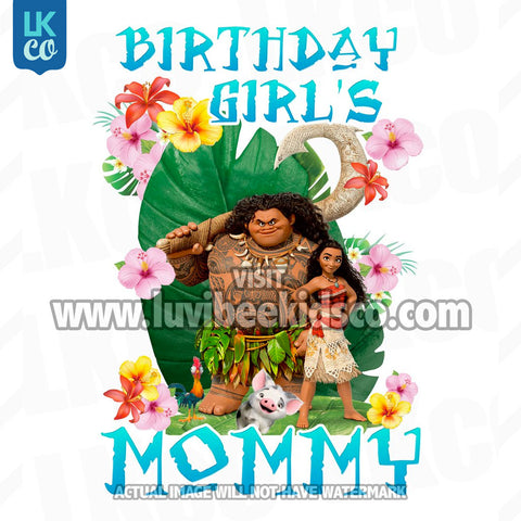 Moana Iron On Transfer | Mommy of the Birthday Girl | Blue - LuvibeeKidsCo