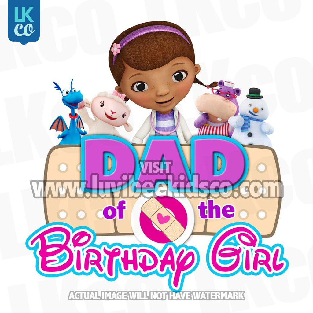 Doc McStuffins Iron On Transfer | Bandaid - Dad of the Birthday Girl - LuvibeeKidsCo