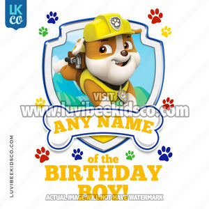 Paw Patrol - Yellow Rubble Family Member of the Birthday Boy - LuvibeeKidsCo