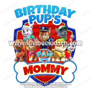 Paw Patrol Iron On Transfer - Bone | Birthday Pup's Mommy - LuvibeeKidsCo