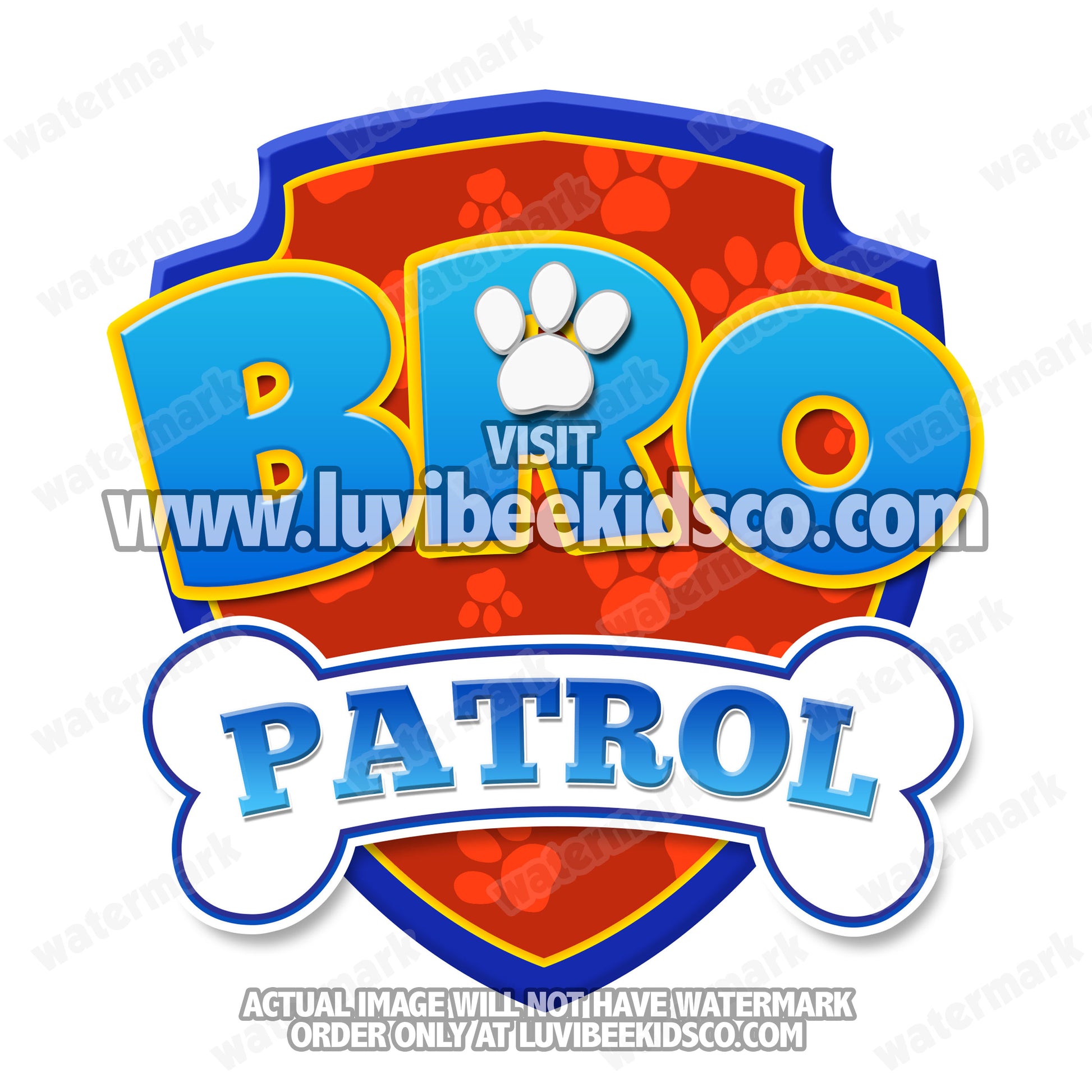 Paw Patrol Iron On Transfer - Patrol | Bro Patrol - LuvibeeKidsCo