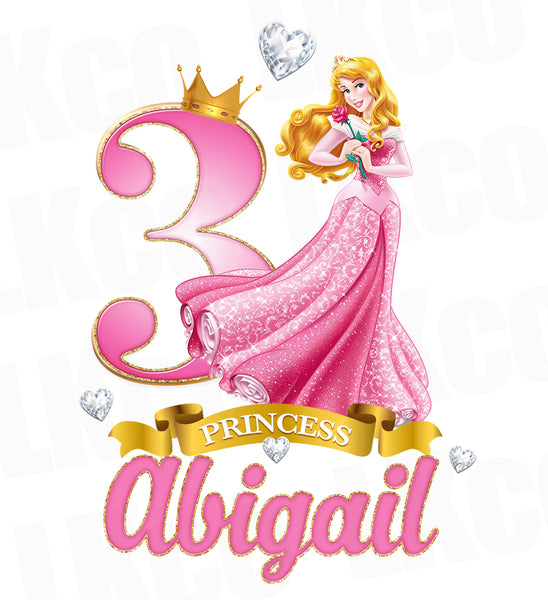 Princess Aurora Heat Transfer Design - Digital File or Printed Transfer - LuvibeeKidsCo