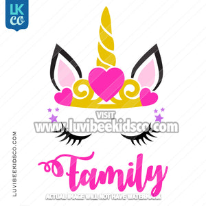 Unicorn Iron On Transfer | Add Family Members - Princess - LuvibeeKidsCo